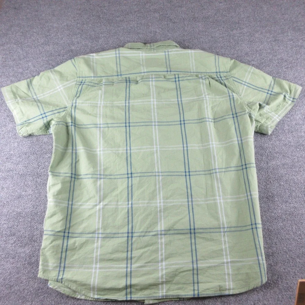 Carhartt Shirt Mens XL Green Plaid Short Sleeve Button Up Loose Fit Workwear